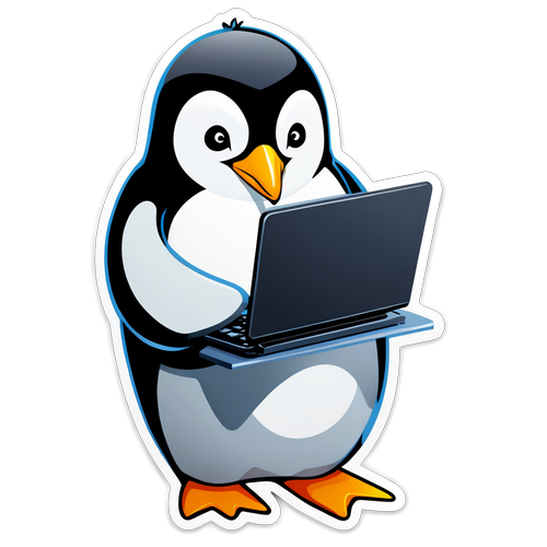 Penguin Using a Computer