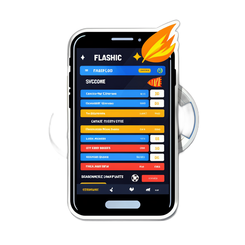 Sticker cu dispozitiv mobil pentru actualizări meciuri Flashscore