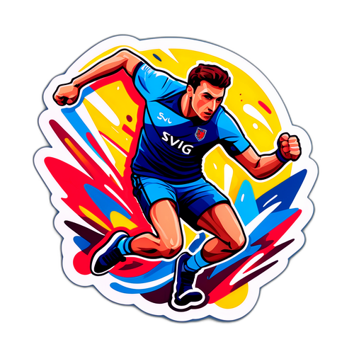 Reprezentare artistică a lui Kevin Ciubotaru în mișcare