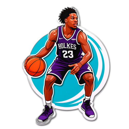 Σχέδιο του Richaun Holmes με μπάσκετ