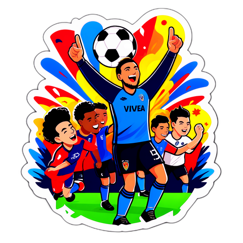 축구 팬들의 시즌 마지막 경기 승리를 기념하는 스티커 디자인