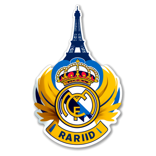 Reka Bentuk Sleek Dengan Lambang Real Madrid Dan Menara Eiffel