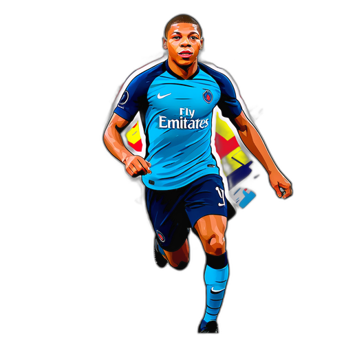 Стикер с интерьером комнаты, украшенной постерами Эдена Мбаппе