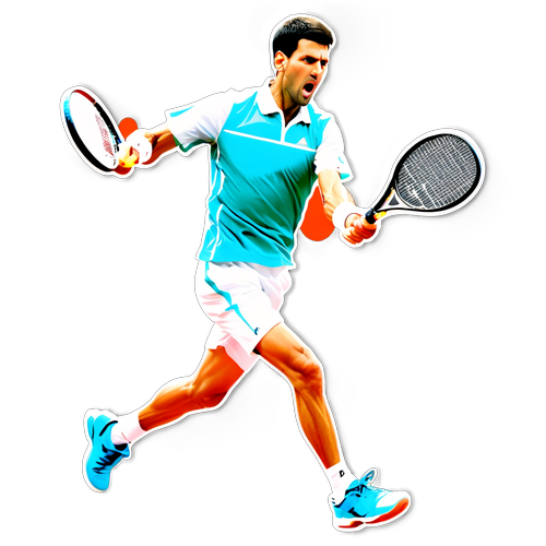 Verbluffend! Novak Djokovic in Actie - De Sticker Die Iedere Tennisfan Moet Hebben!