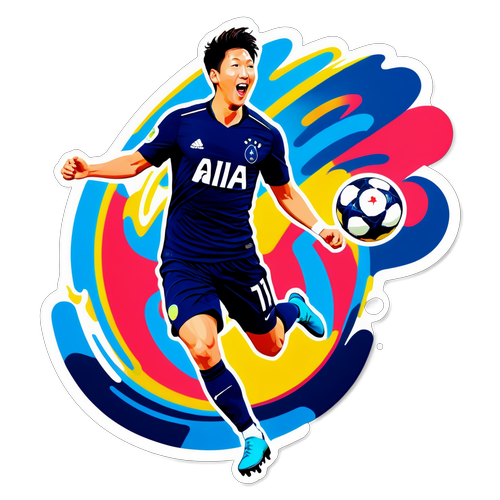 Stiker Son Heung-min Merayakan Gol