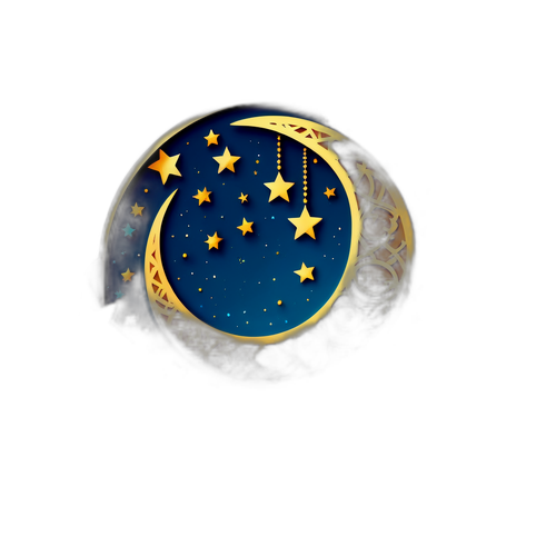 Ramadan Sticker met Sterren en Maansikkel