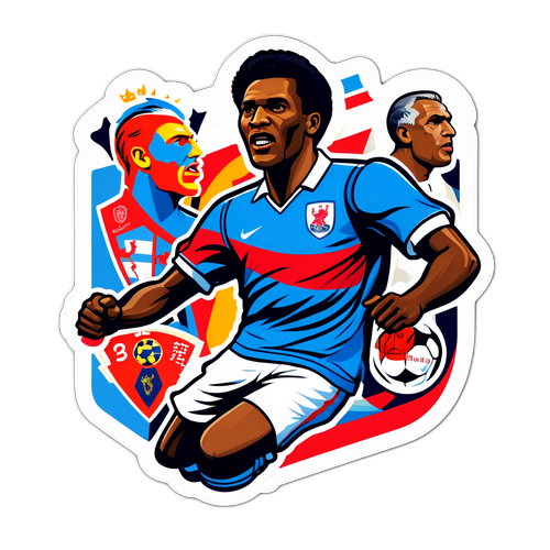 Stiker Gaya Vintage EPL dengan Pemain Lagenda