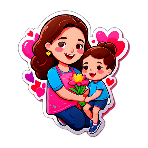 สติ๊กเกอร์การ์ตูนวันแม่