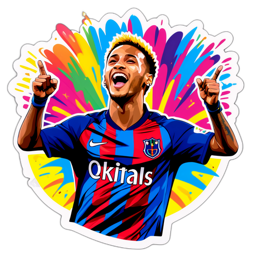 Неймар святкує гол з феєрверком