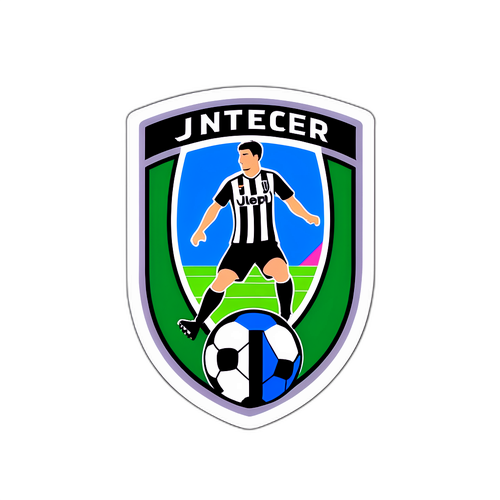 Sportig klistermärke med fotbollsplan