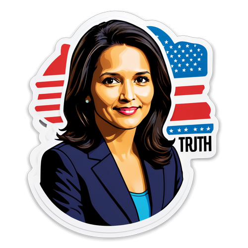 A Modern Sticker Design of Tulsi Gabbard with Edward Snowden