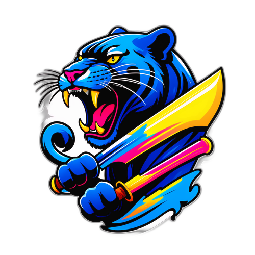 Vibrant Panther with Sabre Design