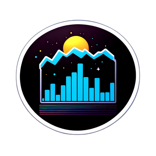 팔란티어 주식 차트 상승을 묘사한 현대적인 스티커 디자인