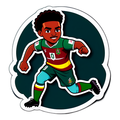 Nhân vật hoạt hình cầu thủ Fluminense ghi bàn