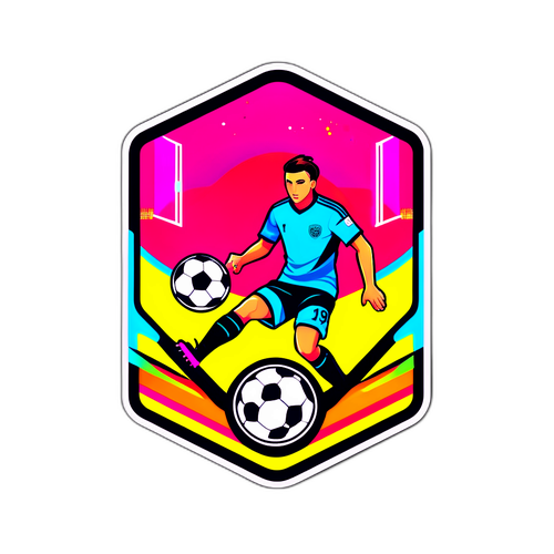 סטיקר Futuristic למשחק כדורגל בזירה טכנולוגית