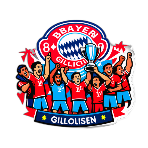 שחקני באיירן מינכן מניפים גביע