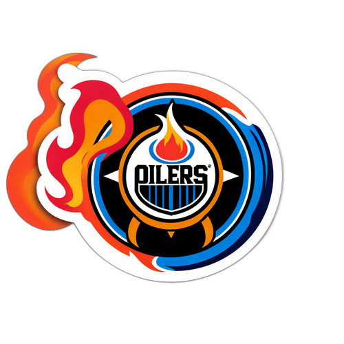 Vibrant Hockey Puck Sticker Featuring Team Logos