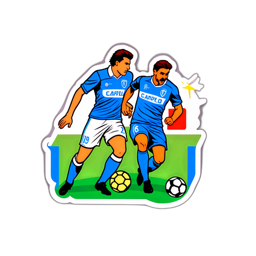 Sticker cu un meci de fotbal între Empoli și Carrarese Calcio