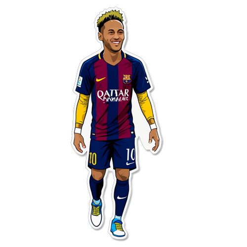 Neymar különböző stílusú szettekben, mintás háttérrel, ünneplés közben