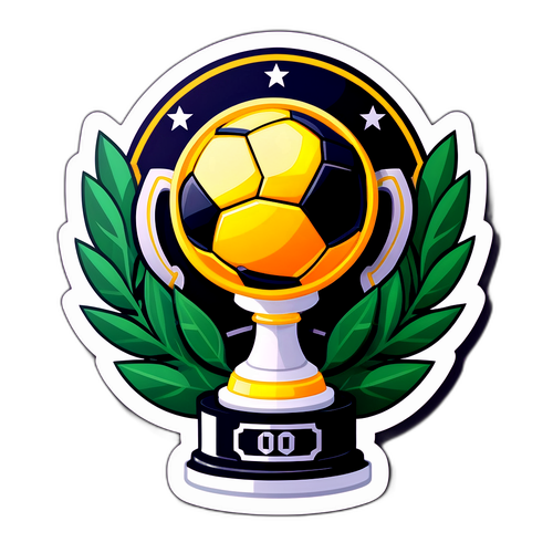 Stiker Bola Sepak dan Trofi