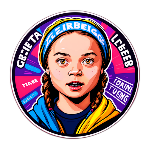 Stark klistermärke av Greta Thunberg