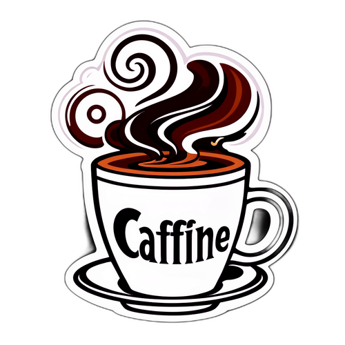 कफी कप का मजेदार स्टिकर