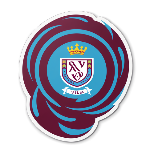 Stiker Bergaya Mewakili Warna dan Emblem Aston Villa