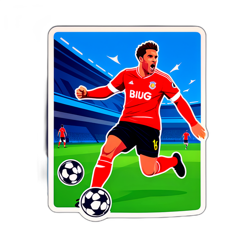 英超足球明星進球瞬間插畫