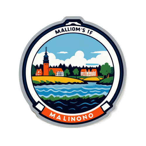 Sticker med Malmö FF:s logo och Skånes landskap