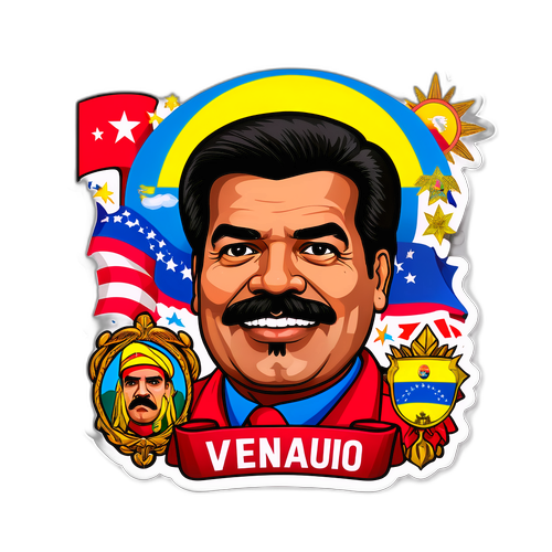 Sticker cu caricatura lui Nicolas Maduro