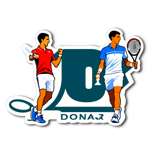 Laat je Tennis Passie Stralen met deze Vibrerende Sticker van Djokovic en Alcaraz!