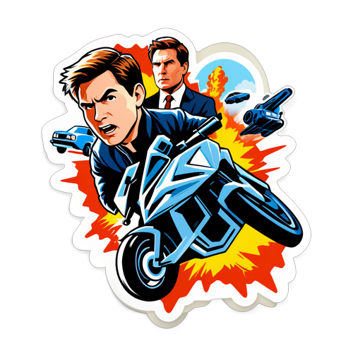 Aufregender Action-Sticker aus 'Mission Impossible: Fallout'