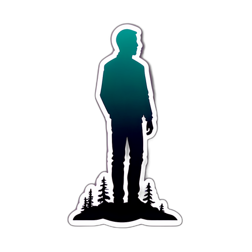 Silhouette Minimaliste dans un Environnement Désolé