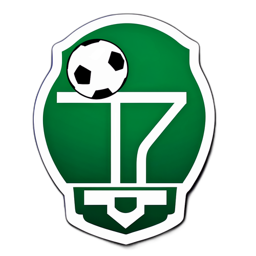 Stiker Minimalis Bola Sepak dan Tiang Gol