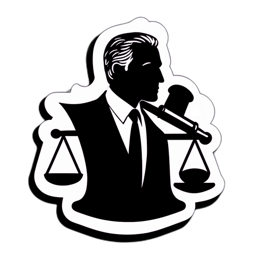 סילואט של ג'פרי אפשטין עם סמלים משפטיים