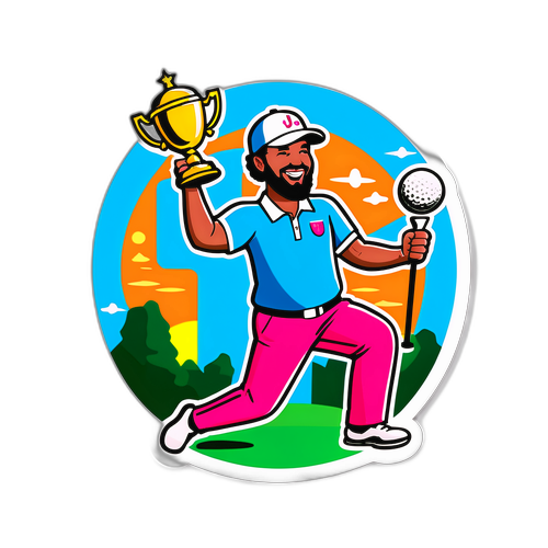 JJ Spaun Golf Victory Celebration Sticker