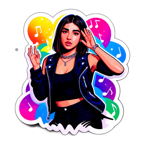 Vibrant Sticker av Dua Lipa på Konsert