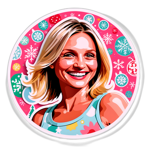 Autocollant de Cameron Diaz avec un grand sourire