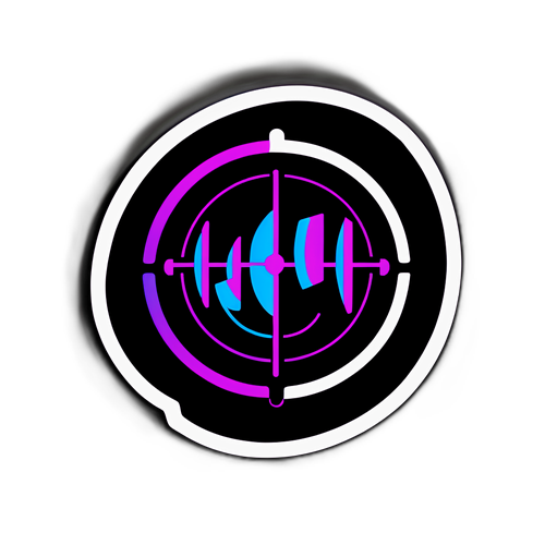 Наклейка с формами логотипа Downdetector, интегрированными в стилизованный график изменения данных