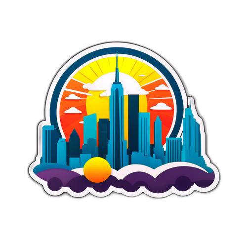 Ikonische Skyline der USA mit positiven Elementen