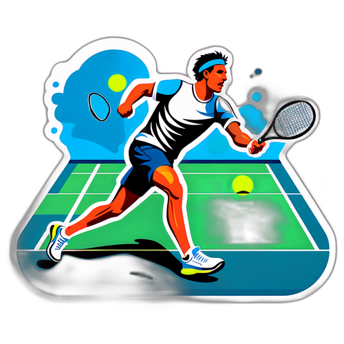 Illustration d'un court de tennis avec Roman Safiullin