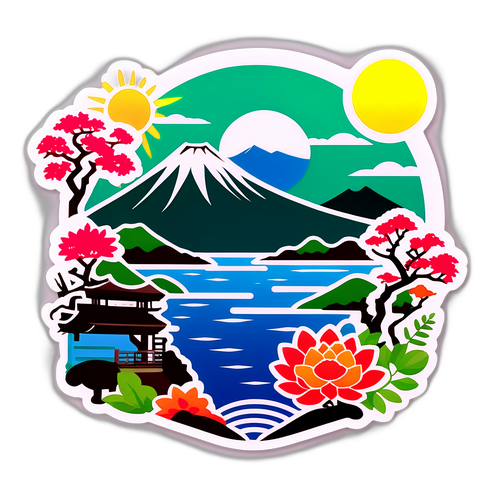 三重県の自然とランドマークをテーマにしたステッカー