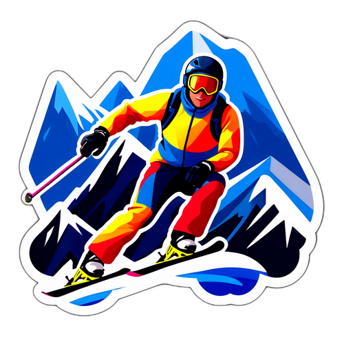 Kış Olimpiyatları İçin Kayakçı Stickerı