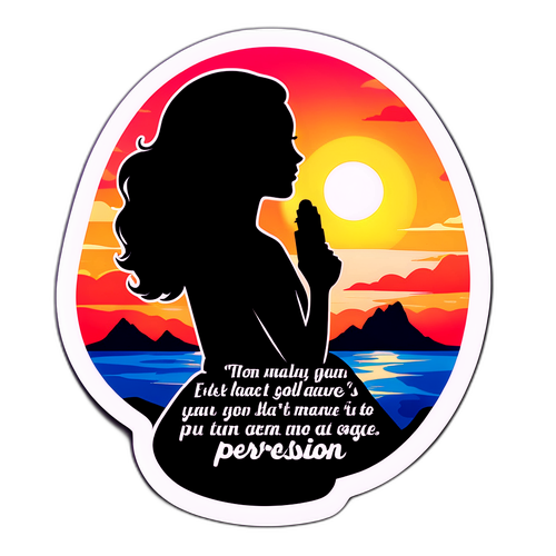 Motivational Sunset Silhouette Sticker