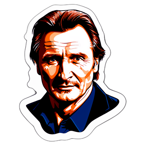 Kraftfull Liam Neeson Sticker