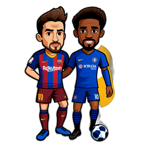 Stiker Lucu Pertempuran Barcelona dan Chelsea