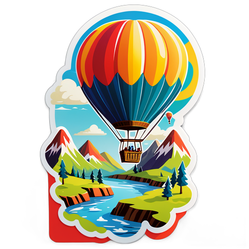 Elevate Your Spirit! Discover the Wanderlust of This Stunning Hot Air Balloon Sticker!