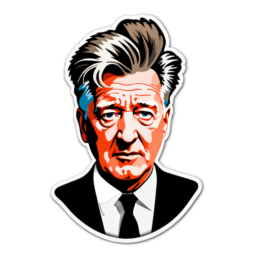 Surreal Genesis: Isang Minimalist na Sticker ni David Lynch na Ipinapakita ang mga Iconic na Elemento ng Kanyang mga Pelikula!