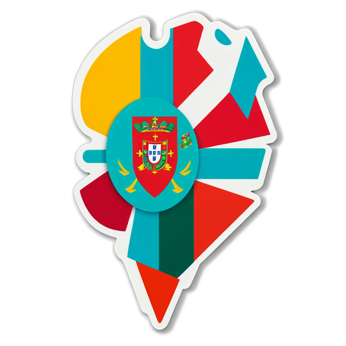 Moderne abstracte sticker die de levendigheid van de verkiezingen in Portugal vertegenwoordigt
