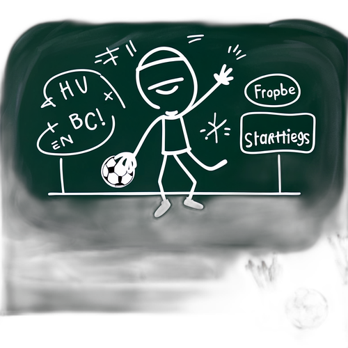 Playful Stick Figure Football Strategy